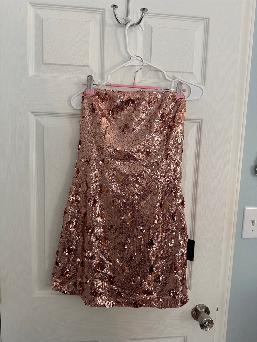Lulu's Rose Gold Sequin Mini Dress